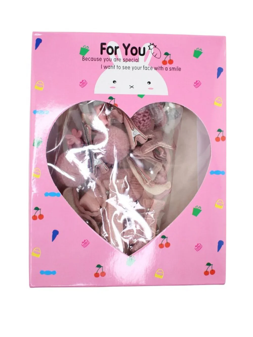 Girls' Pink & Gray Hair Clip & Tie Accessory 17-Piece Set